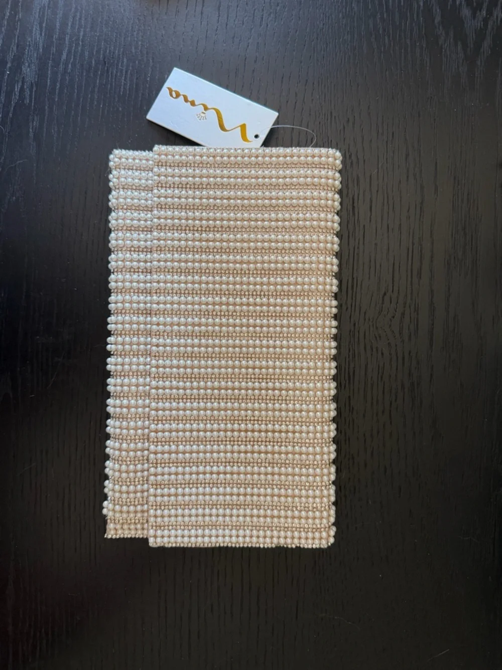 Nina Kimora Pearl & Crystal Beaded Envelope Clutch